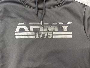 Army Hoodie Mens Small Black Performance American Flag Pullover Sweatshirt